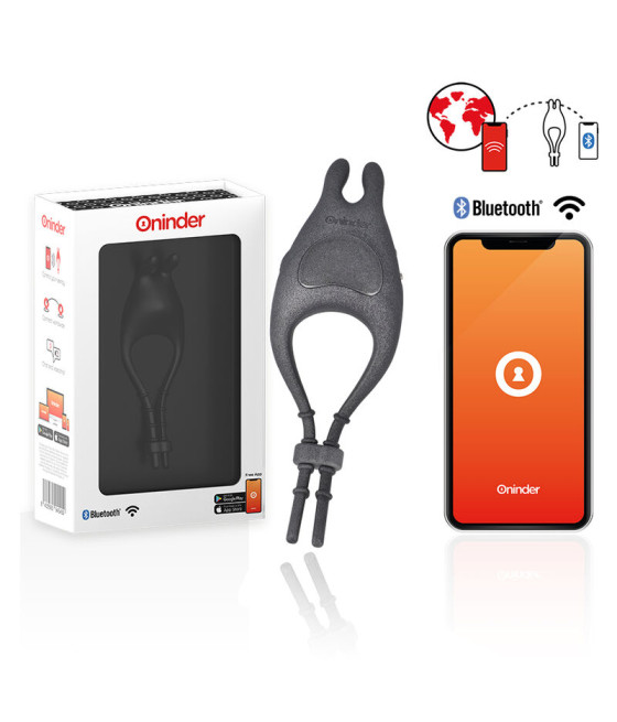ONINDER - ANELLO VIBRATORE REGOLABILE RICARICABILE PAMPA CON STIMOLATORE CLITORIDE 10 VELOCITÀ - APP GRATUITA