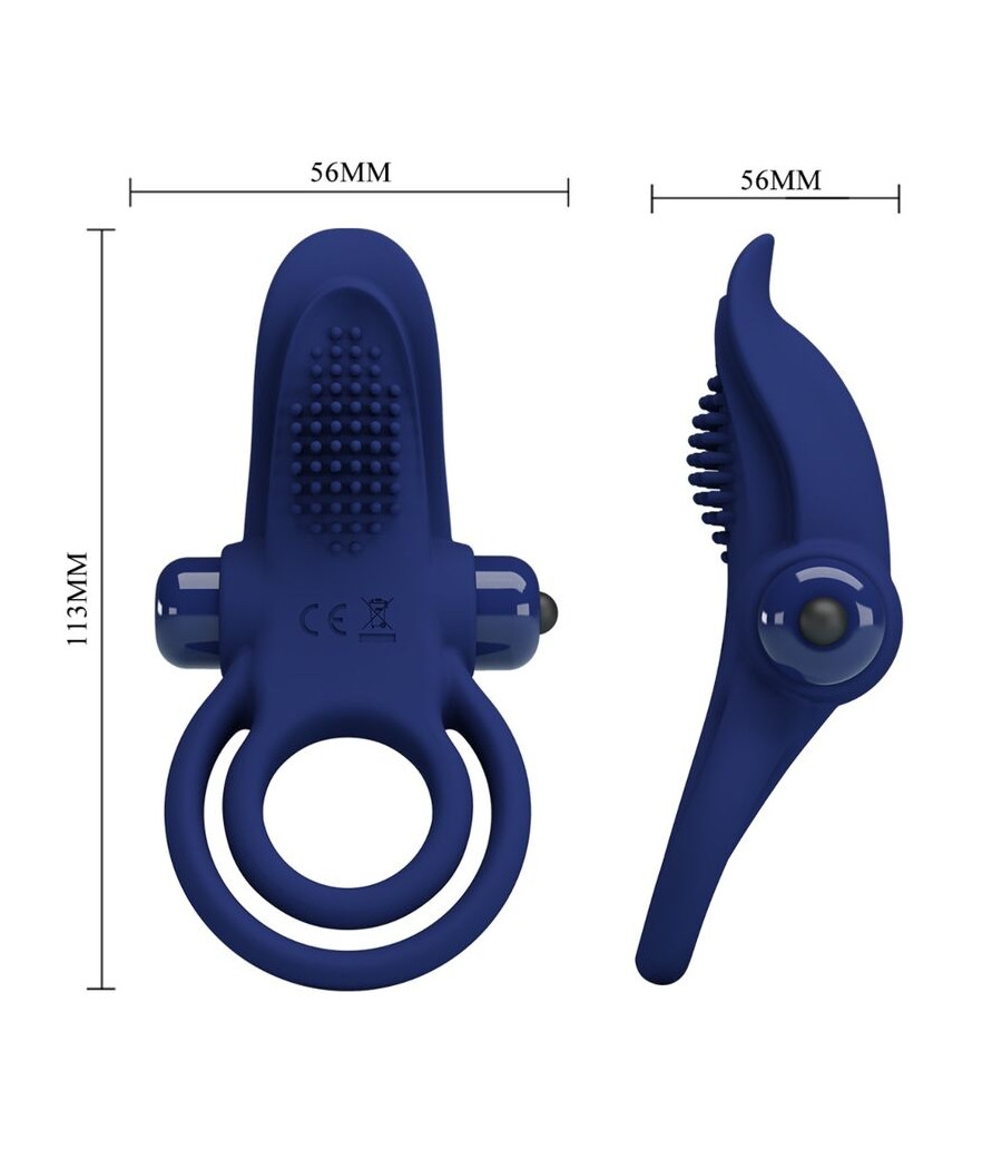 PRETTY LOVE - BRONSON DOUBLE RING WITH VIBRATION BLUE