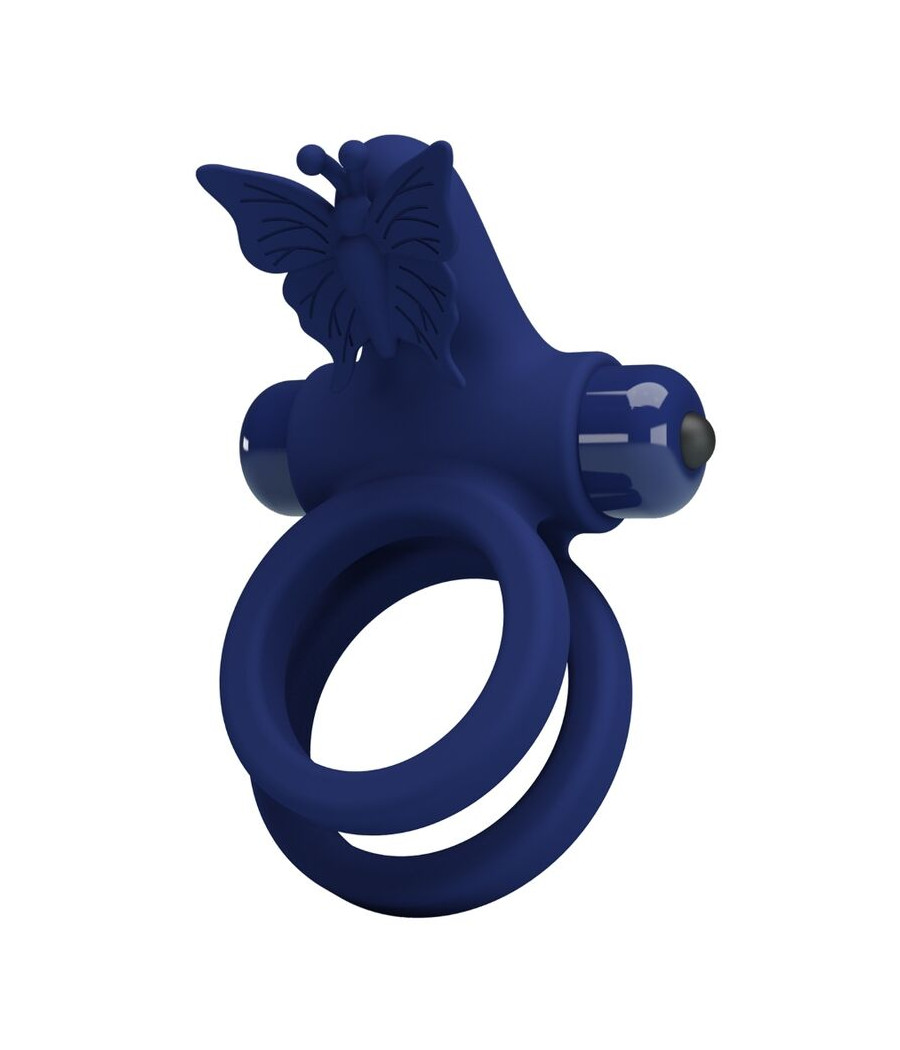PRETTY LOVE - JAMELE DOPPIO ANELLO CON VIBRAZIONE E STIMOLATORE FARFALLA BLU