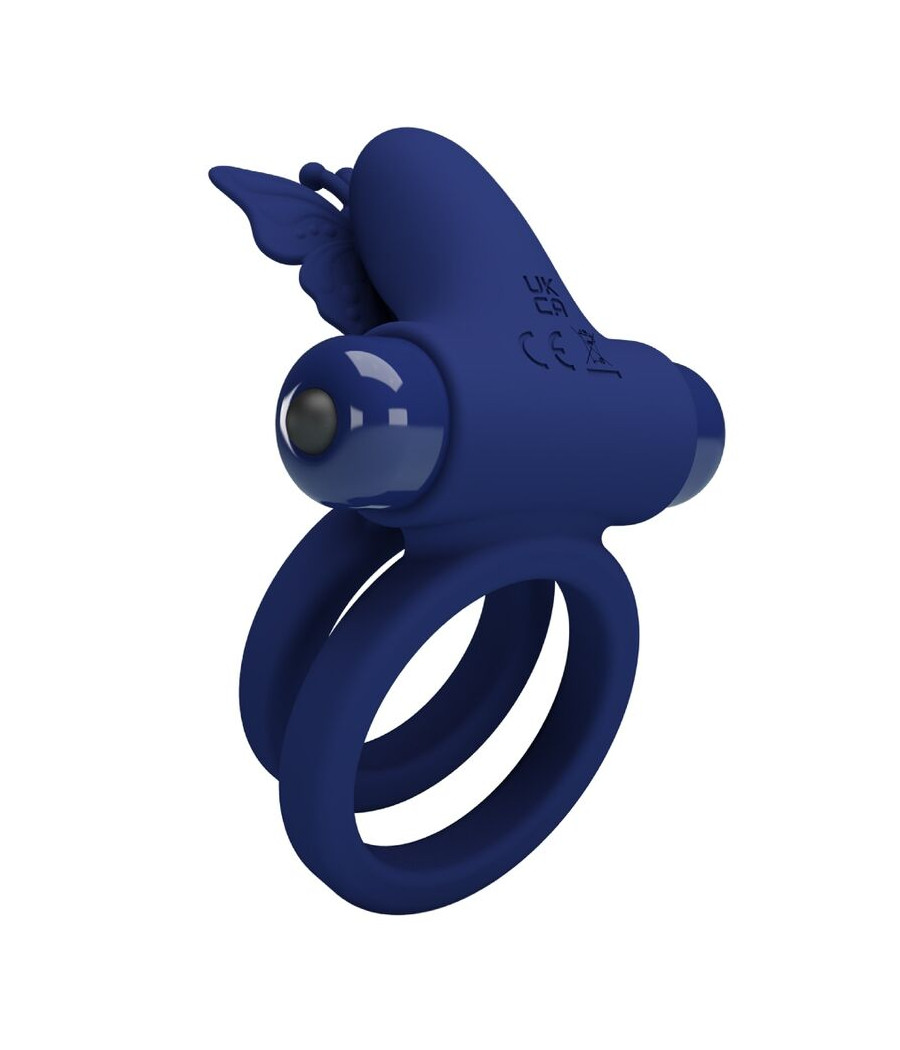PRETTY LOVE - JAMELE ANEL DUPLO COM ESTIMULADOR DE VIBRAO E BORBOLETA AZUL