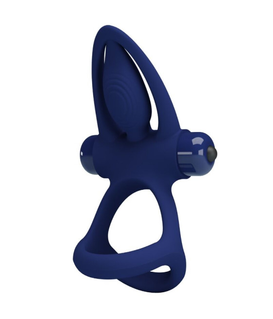 PRETTY LOVE - MAT DOPPELRING MIT VIBRATION & STIMULATOR BLAU