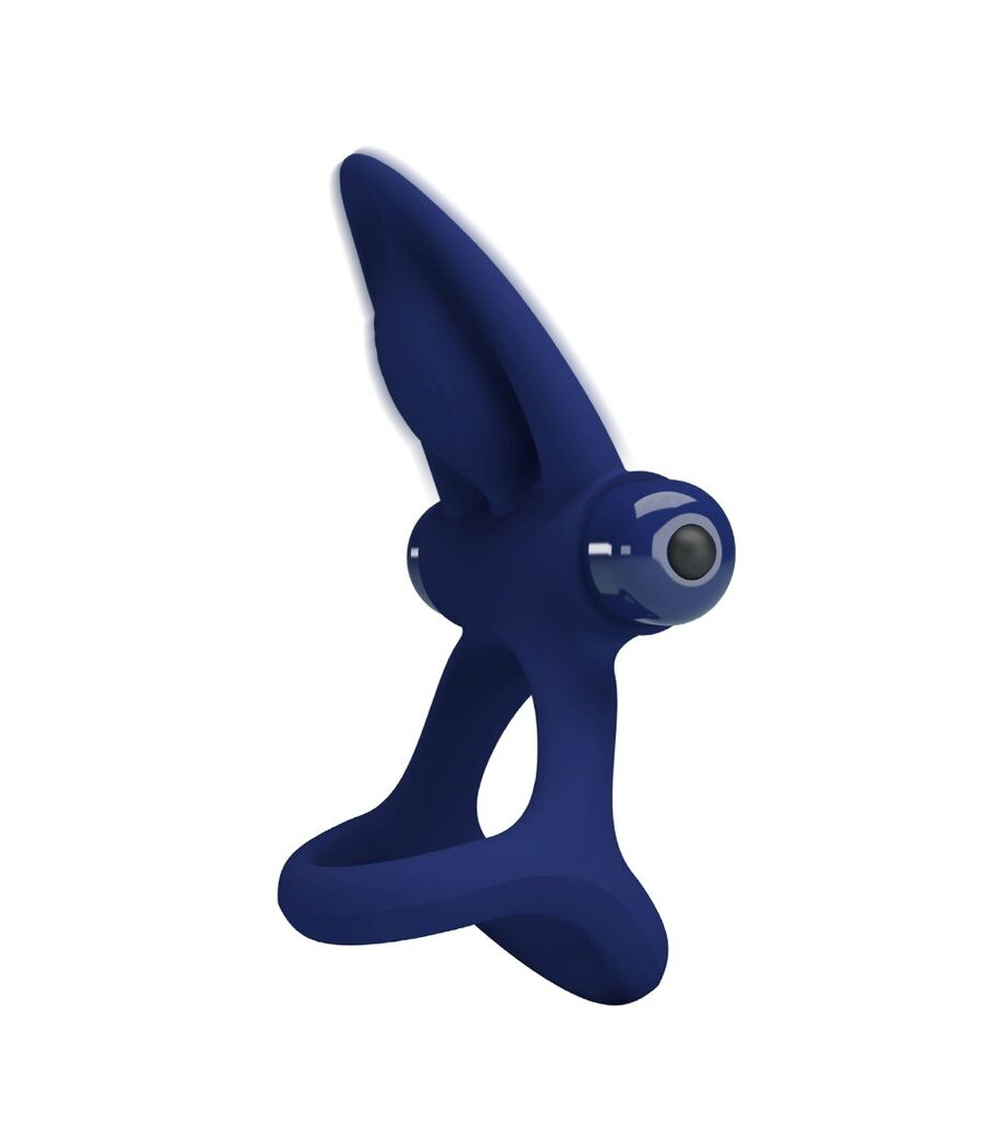 PRETTY LOVE - MAT DOUBLE RING WITH VIBRATION & STIMULATOR BLUE