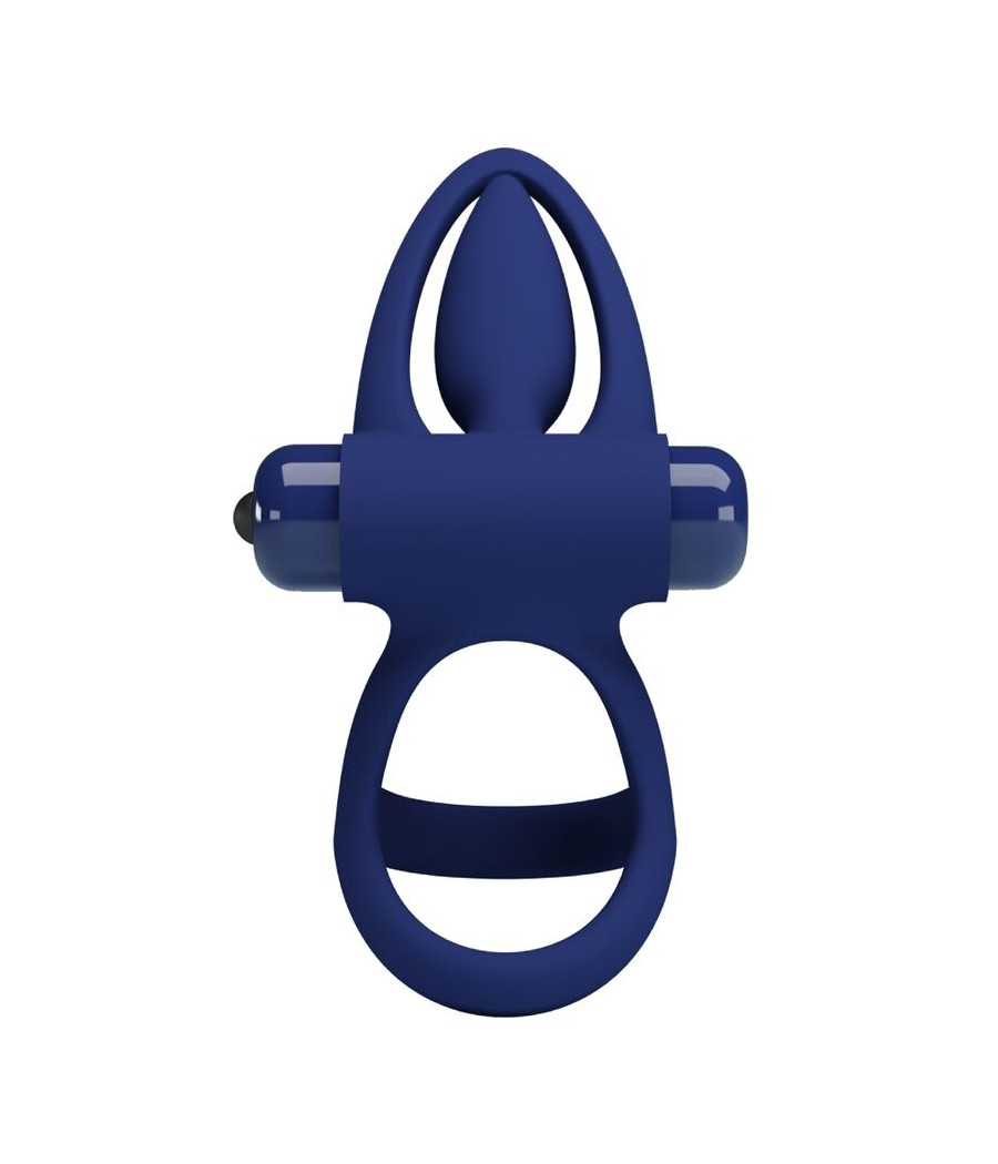 PRETTY LOVE - MAT DOUBLE ANNEAU AVEC VIBRATION & STIMULATEUR BLEU