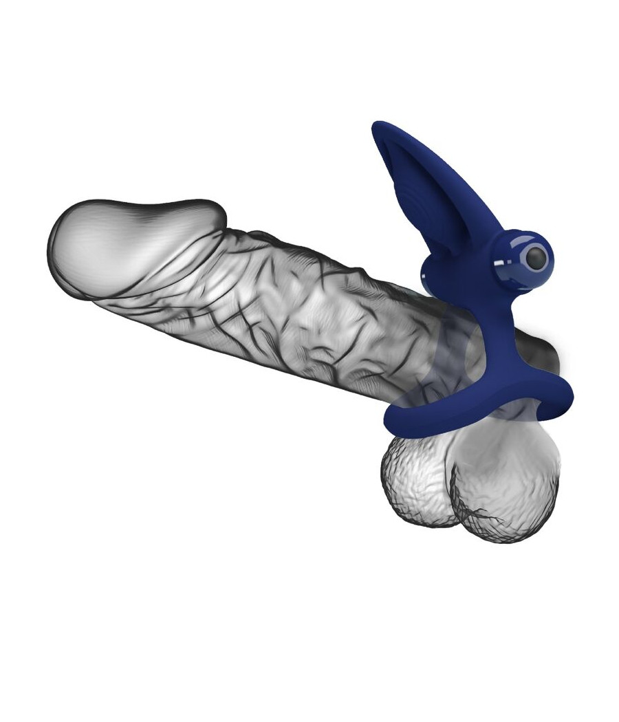 PRETTY LOVE - MAT DOUBLE ANNEAU AVEC VIBRATION & STIMULATEUR BLEU