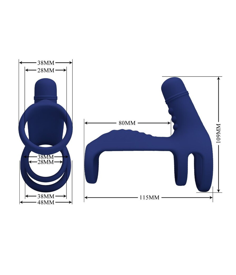 PRETTY LOVE - ANEL VIBRANTE ELISH COM EXTENSO AZUL