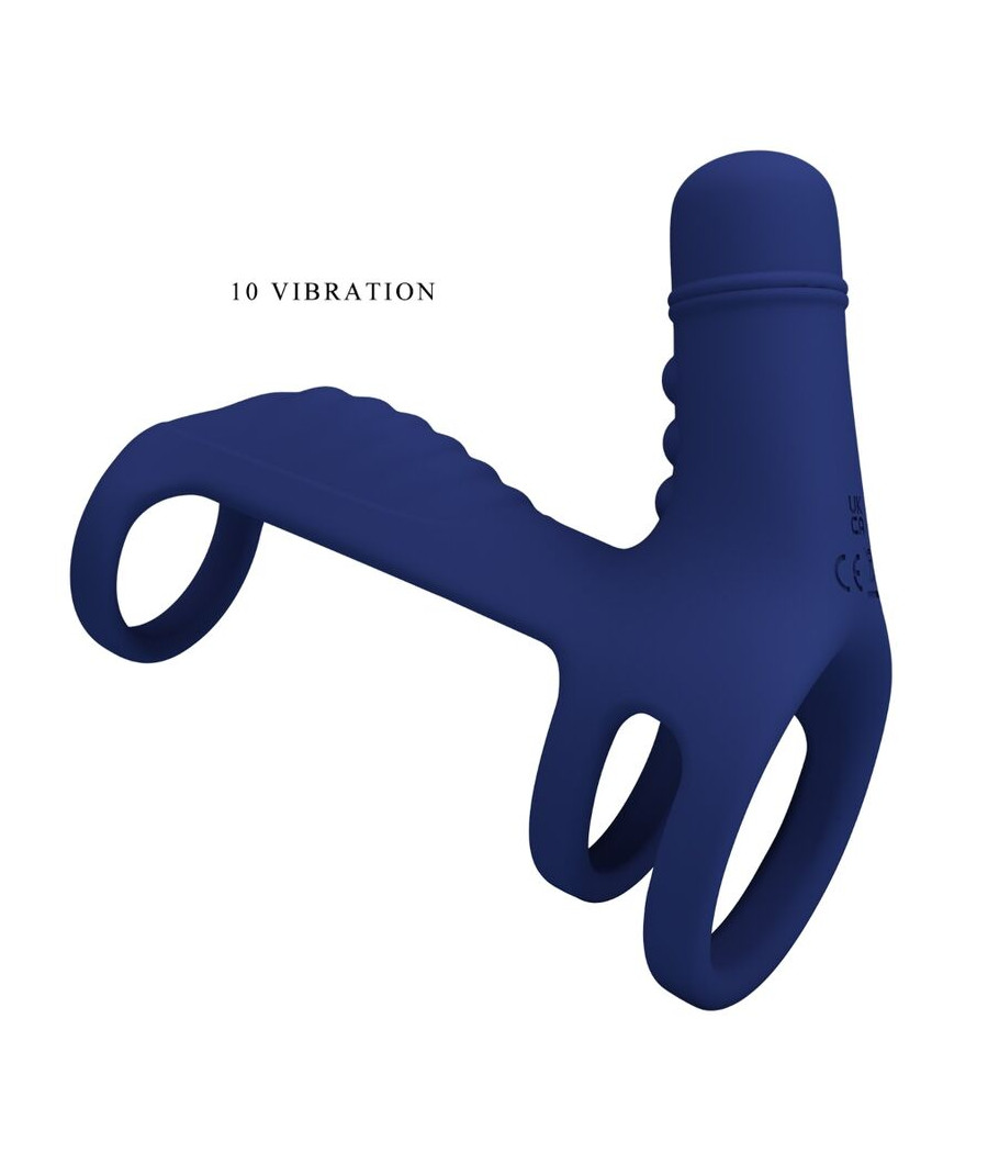 PRETTY LOVE - ELISH ANILLO VIBRADOR CON EXTENSIÓN AZUL