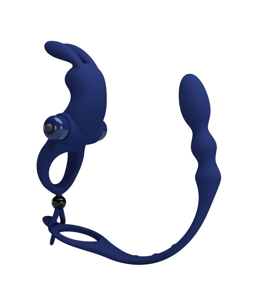 PRETTY LOVE - AYAD RABBIT VIBRATORRING MIT STECKER BLAU
