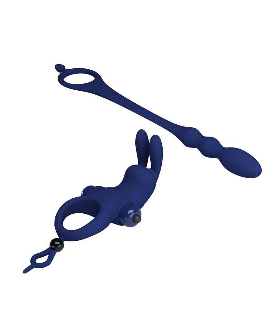 PRETTY LOVE - AYAD ANNEAU VIBRATEUR LAPIN AVEC PLUG BLEU