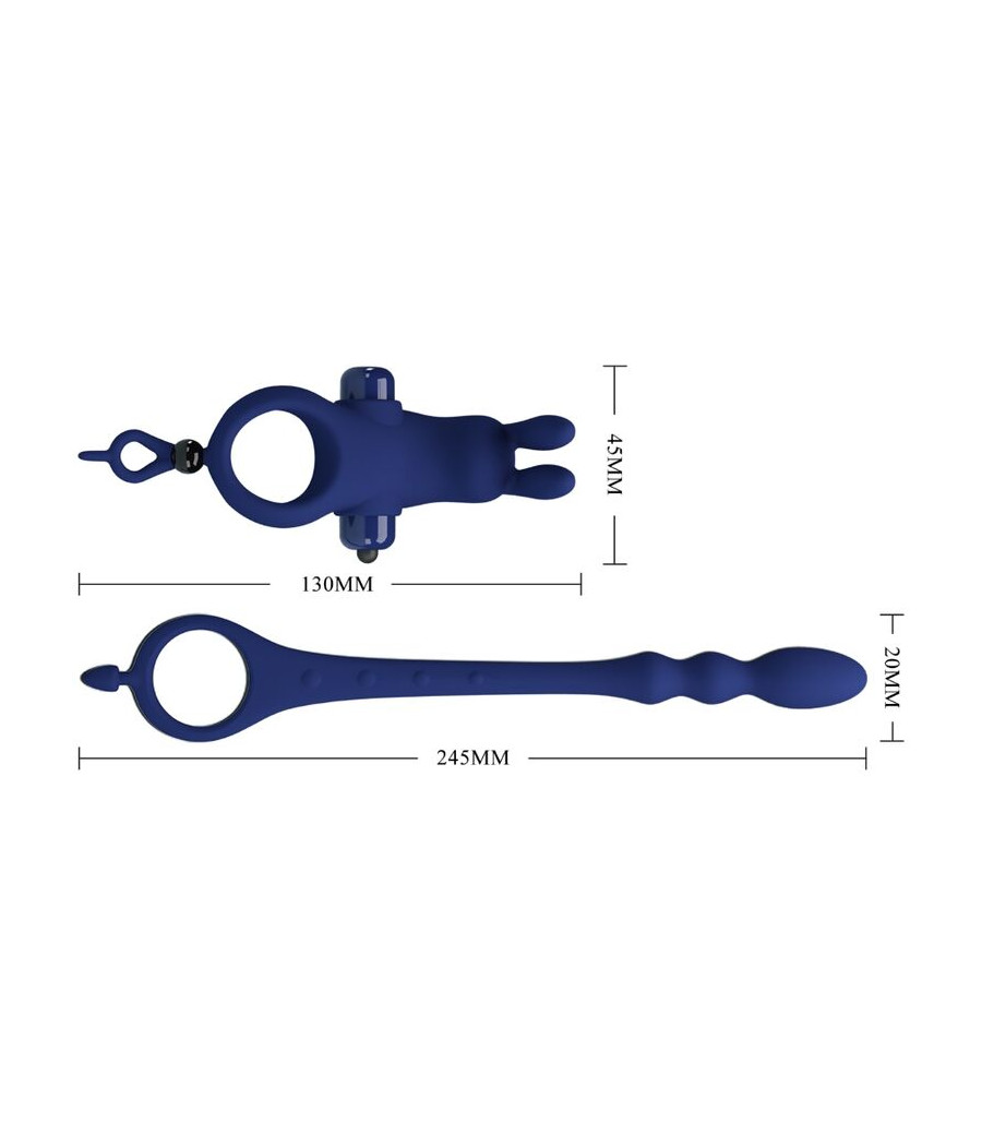 PRETTY LOVE - AYAD ANILLO VIBRADOR RABBIT CON PLUG AZUL
