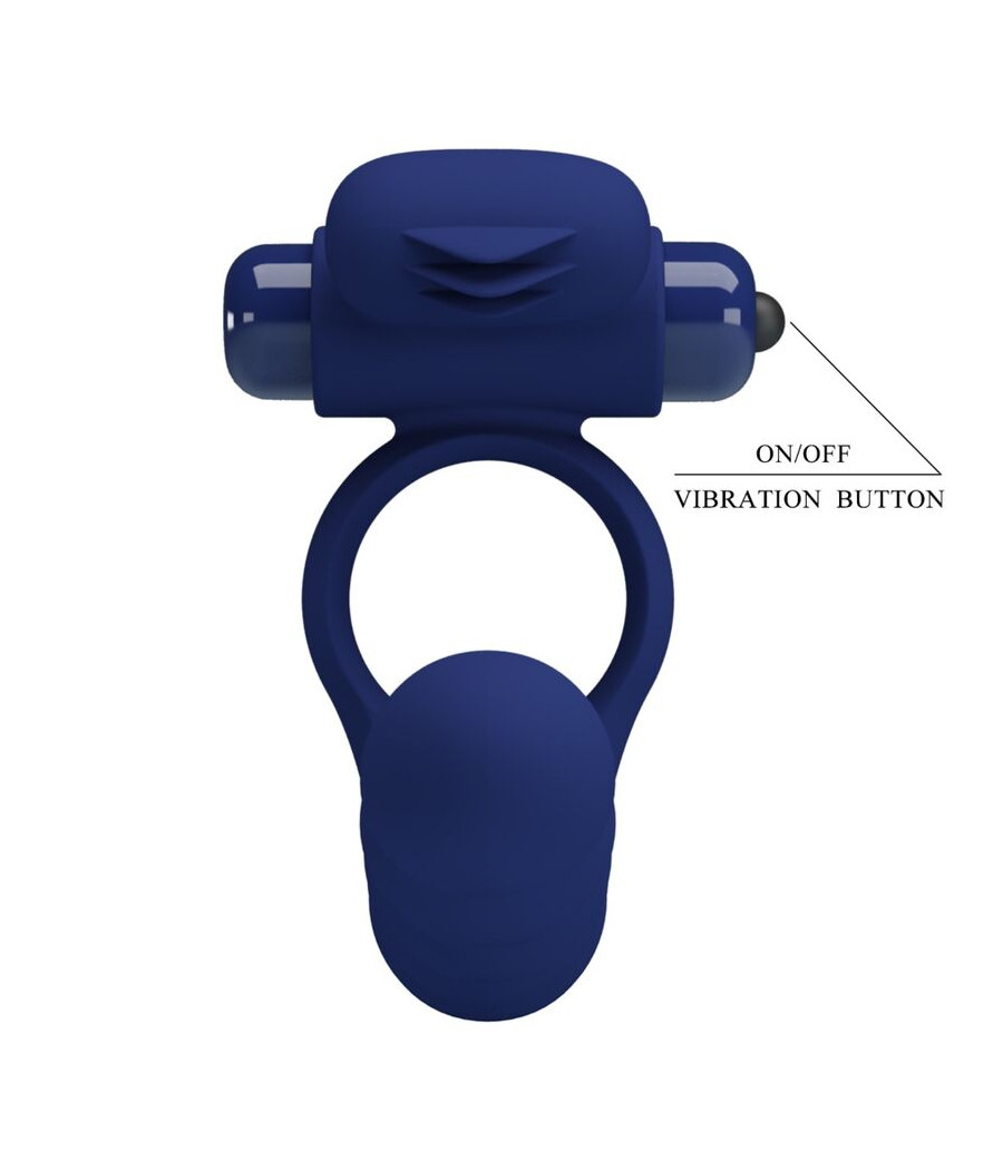 PRETTY LOVE - AJMAL ANILLO VIBRADOR CON PLUG AZUL