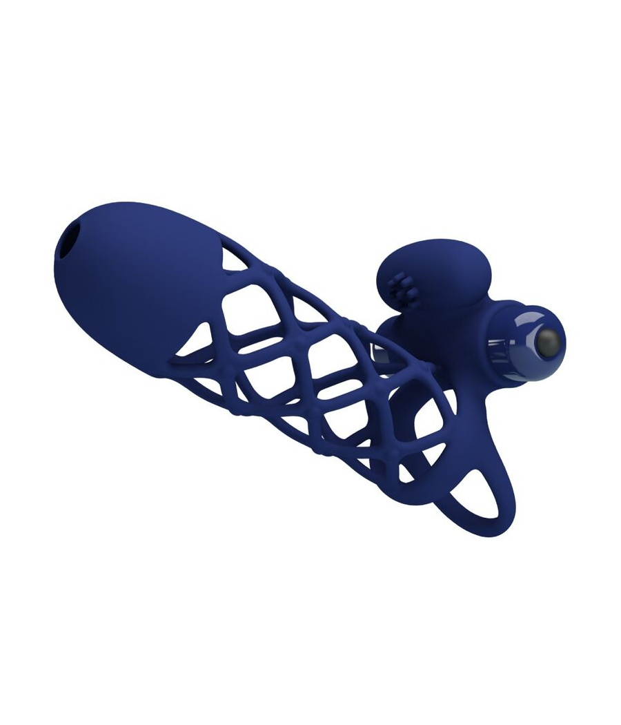 PRETTY LOVE - GIANN ANILLO VIBRADOR CON FUNDA DE SILICONA AZUL