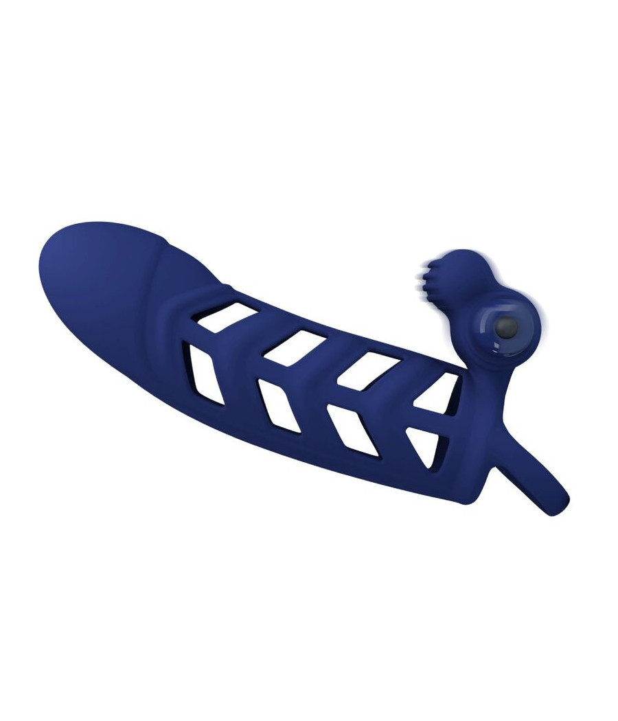 PRETTY LOVE - ALTAF ANILLO VIBRADOR CON FUNDA DE SILICONA AZUL