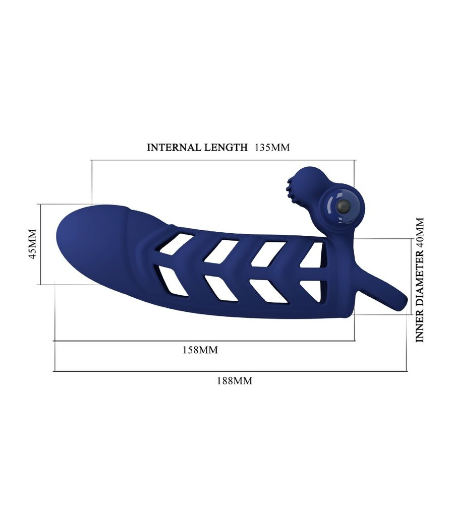 PRETTY LOVE - ALTAF ANILLO VIBRADOR CON FUNDA DE SILICONA AZUL