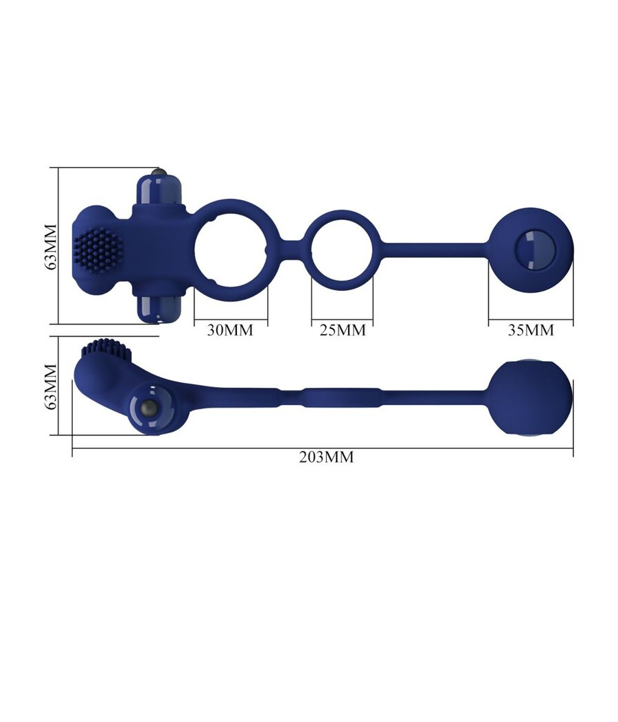 PRETTY LOVE - REMINGTON DOPPELVIBRATIONSRING MIT STECKER BLAU