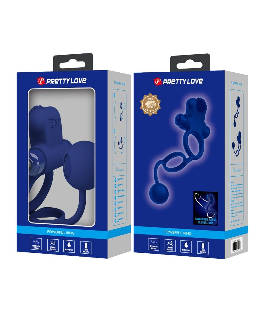 PRETTY LOVE - REMINGTON DOBLE ANILLO VIBRADOR CON PLUG AZUL