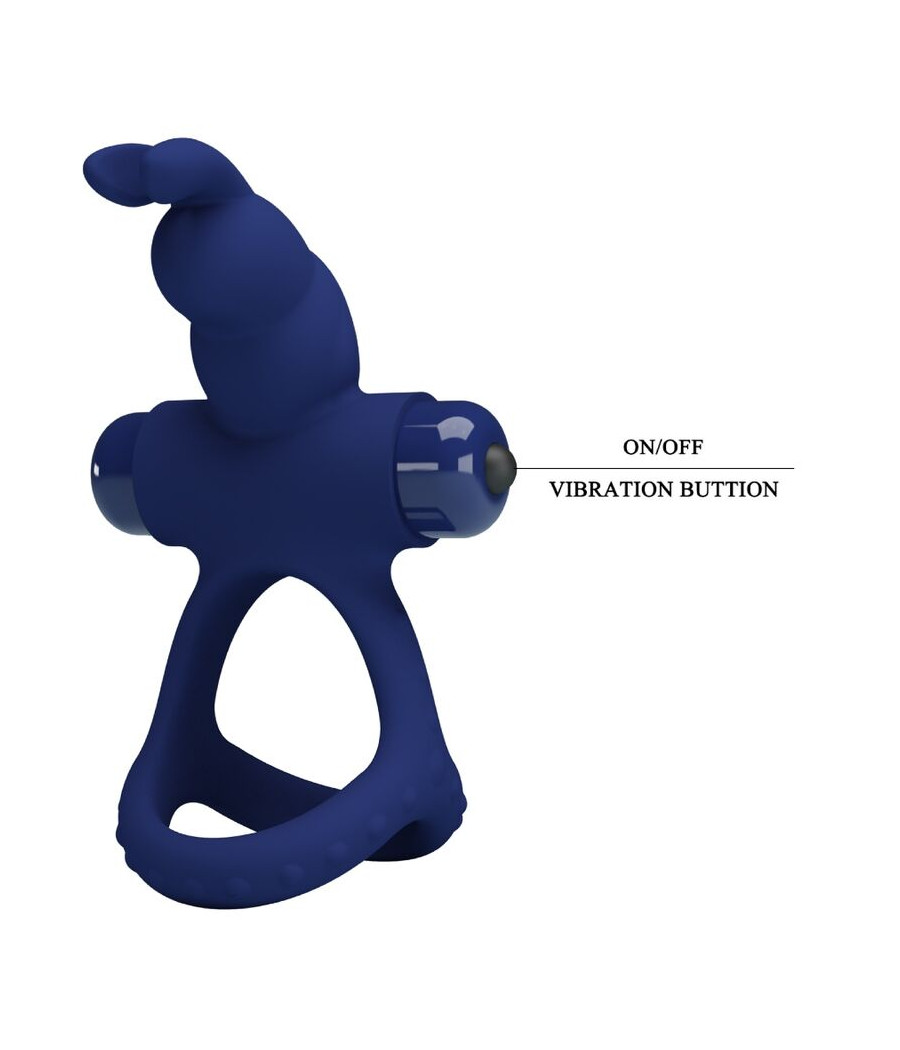 PRETTY LOVE - LUCHITO DOBLE ANILLO VIBRADOR RABBIT AZUL
