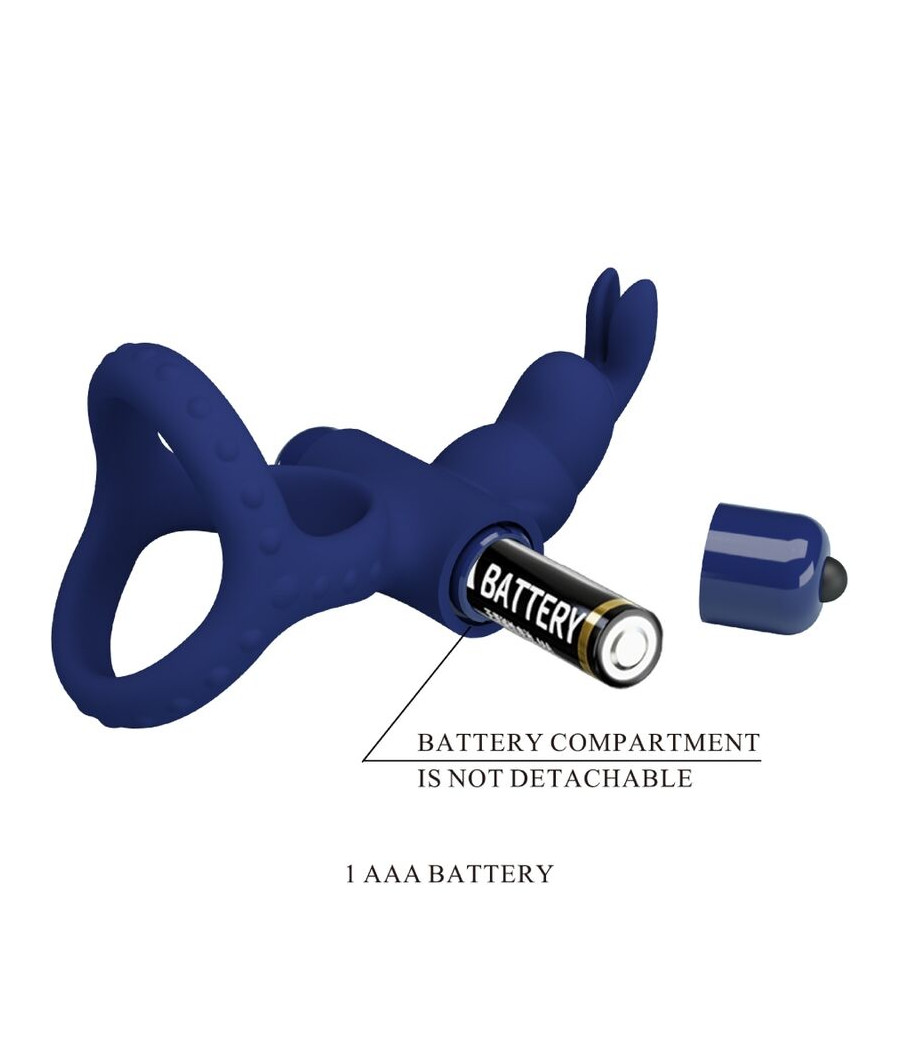 PRETTY LOVE - LUCHITO DOBLE ANILLO VIBRADOR RABBIT AZUL