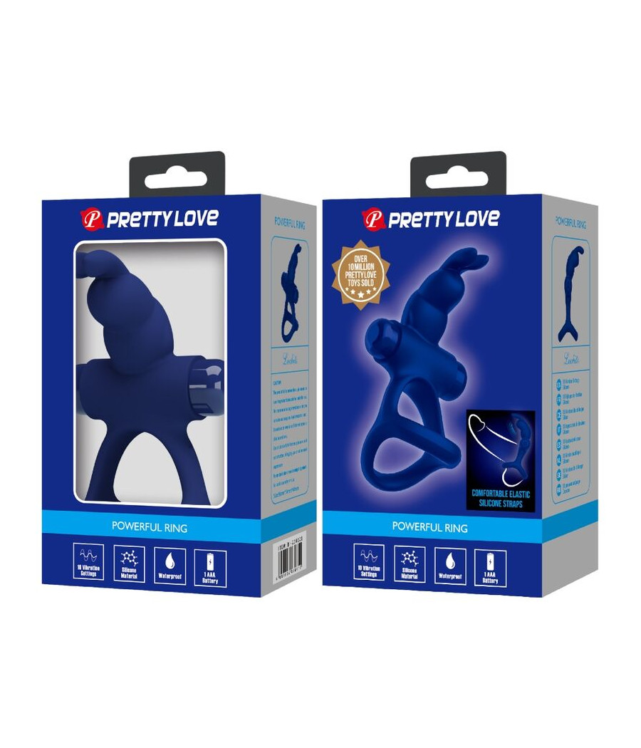 PRETTY LOVE - LUCHITO ANELLO VIBRANTE DOPPIO CONIGLIO BLU