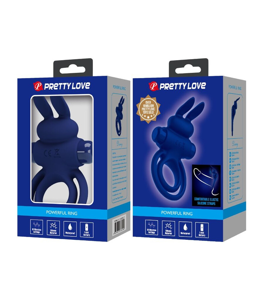 PRETTY LOVE - DAREY DOPPELTER VIBRATIONSRING KANINCHEN BLAU