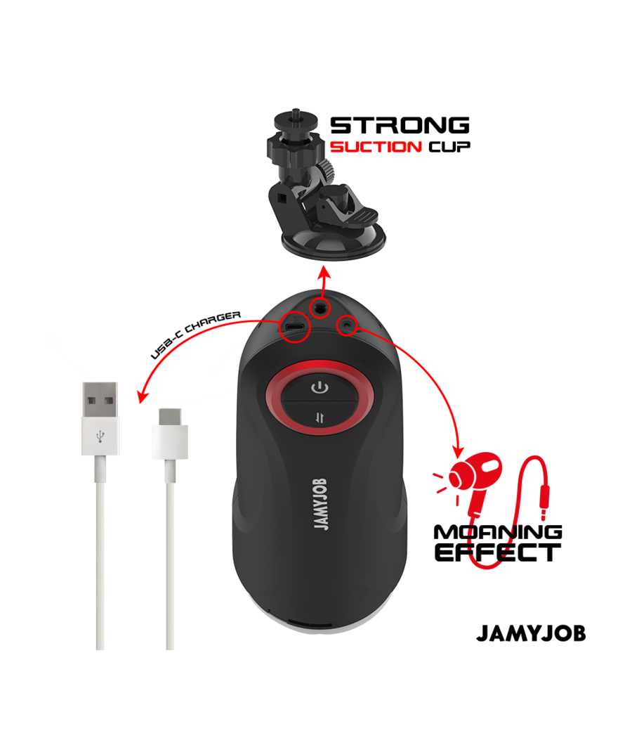 JAMYJOB - GRAVITY MASTURBADOR VAGINA AUTOMÁTICO 5 MODOS DE EMPUJE Y EFECTO SONIDO