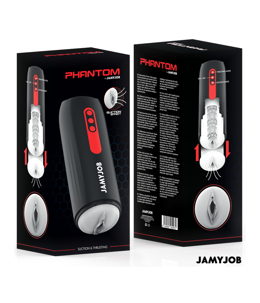 JAMYJOB - MASTURBATORE VAGINALE AUTOMATICO PHANTOM 5 MODALITÀ DI ASPIRAZIONE E SPINTA