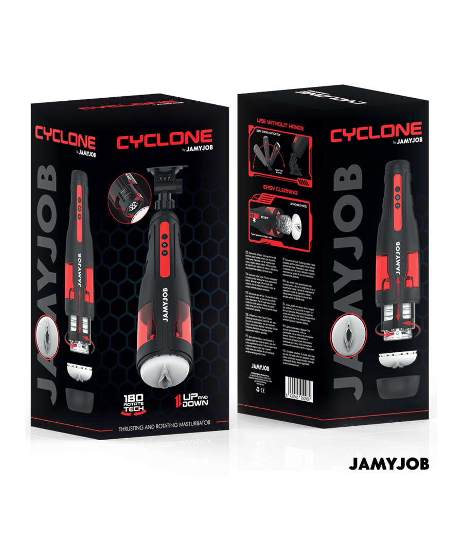 JAMYJOB - MASTURBATEUR VAGIN AUTOMATIQUE CYCLONE 10 MODES DE ROTATION ET DE POUSSÉE