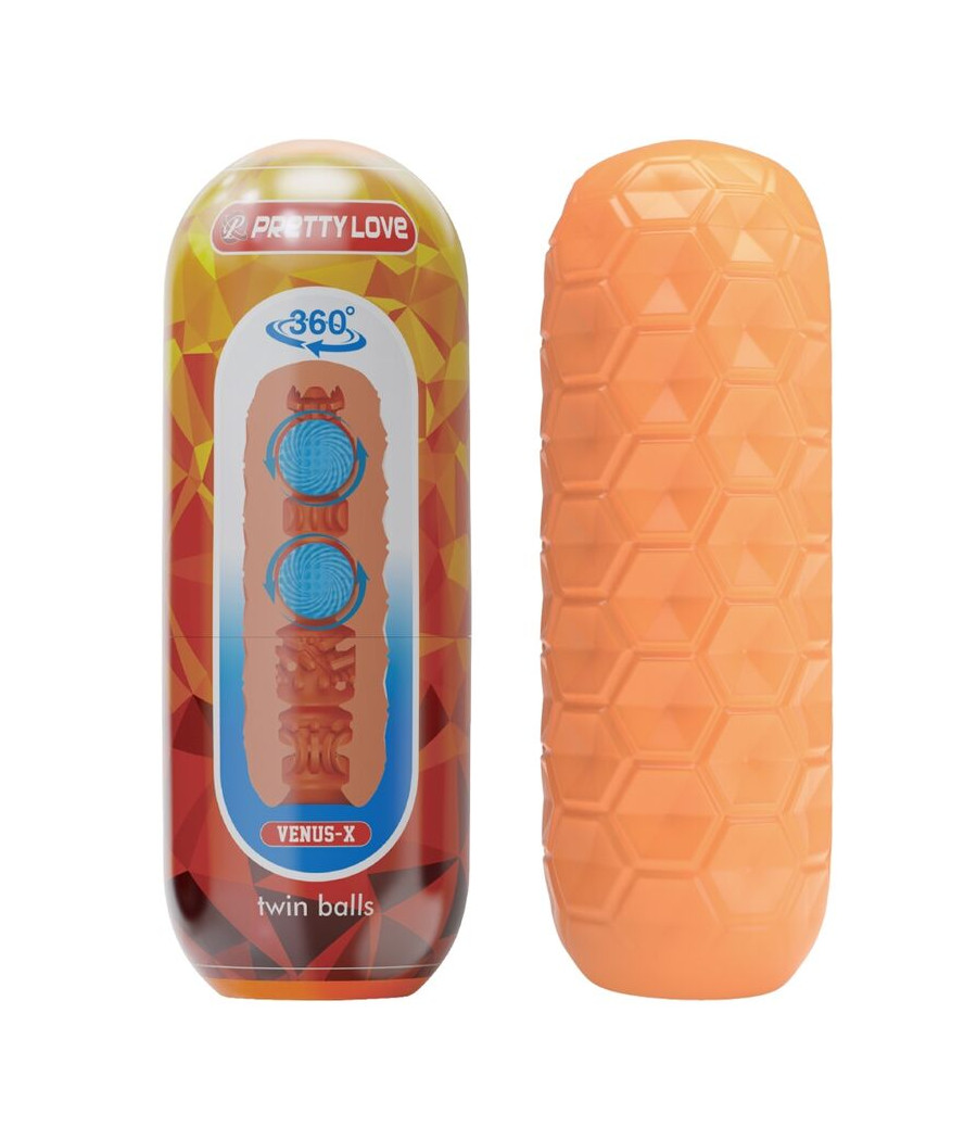 PRETTY LOVE - TWIN BALLS MASTURBADOR MASCULINO LARANJA