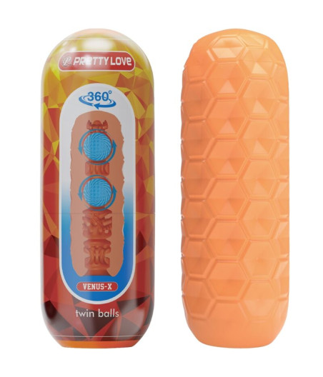 PRETTY LOVE - TWIN BALLS MÄNNLICHER MASTURBATOR ORANGE