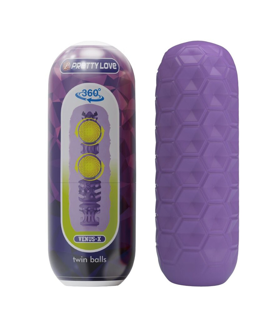 PRETTY LOVE - MASTURBADOR MASCULINO TWIN BALLS ROXO