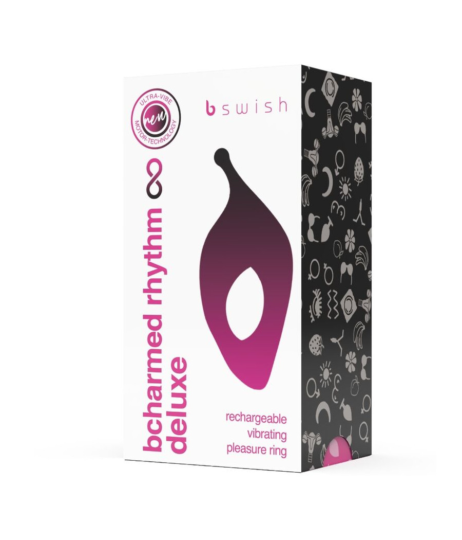 B SWISH - BCHARMED RHYTHM INFINITE DELUXE PENIS RING 15 VIBRATIONS BLACK