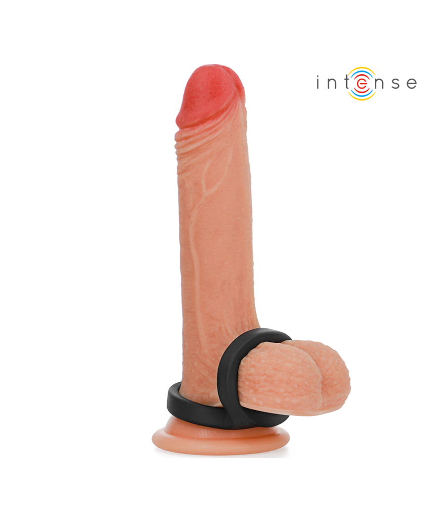 INTENSE - BOBBY DOUBLE ANNEAU PÉNIS EN SILICONE NOIR