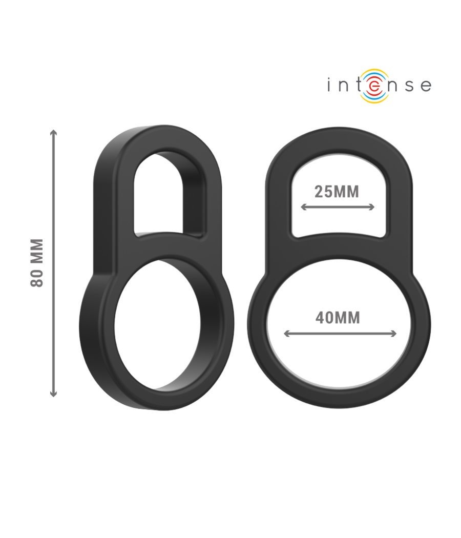 INTENSE - BOBBY DOUBLE ANNEAU PÉNIS EN SILICONE NOIR