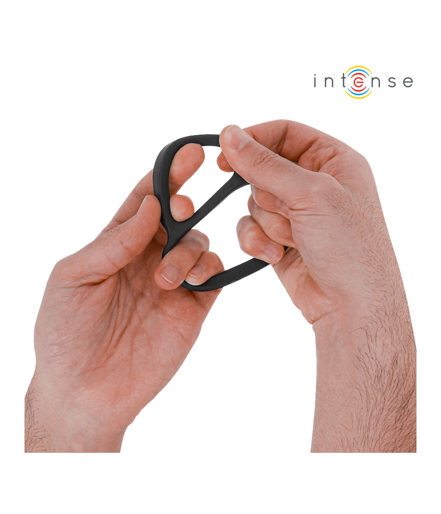 INTENSE - BOBBY DUPLO ANEL DE SILICONE PARA PÊNIS PRETO