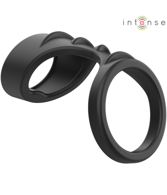 INTENSE - THEO ANEL DE SILICONE DUPLO PARA PÊNIS MODELO 3 PRETO