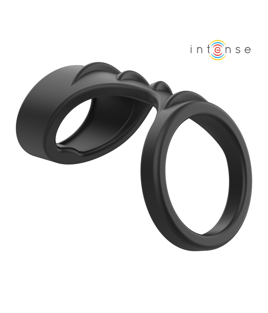 INTENSE - THEO ANEL DE SILICONE DUPLO PARA PÊNIS MODELO 3 PRETO