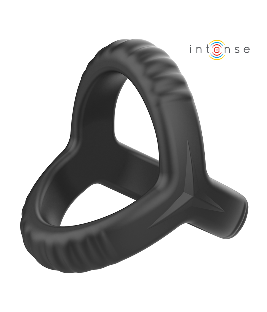 INTENSE - CARSON ANEL DE PÊNIS DUPLO DE SILICONE PRETO MODELO 4