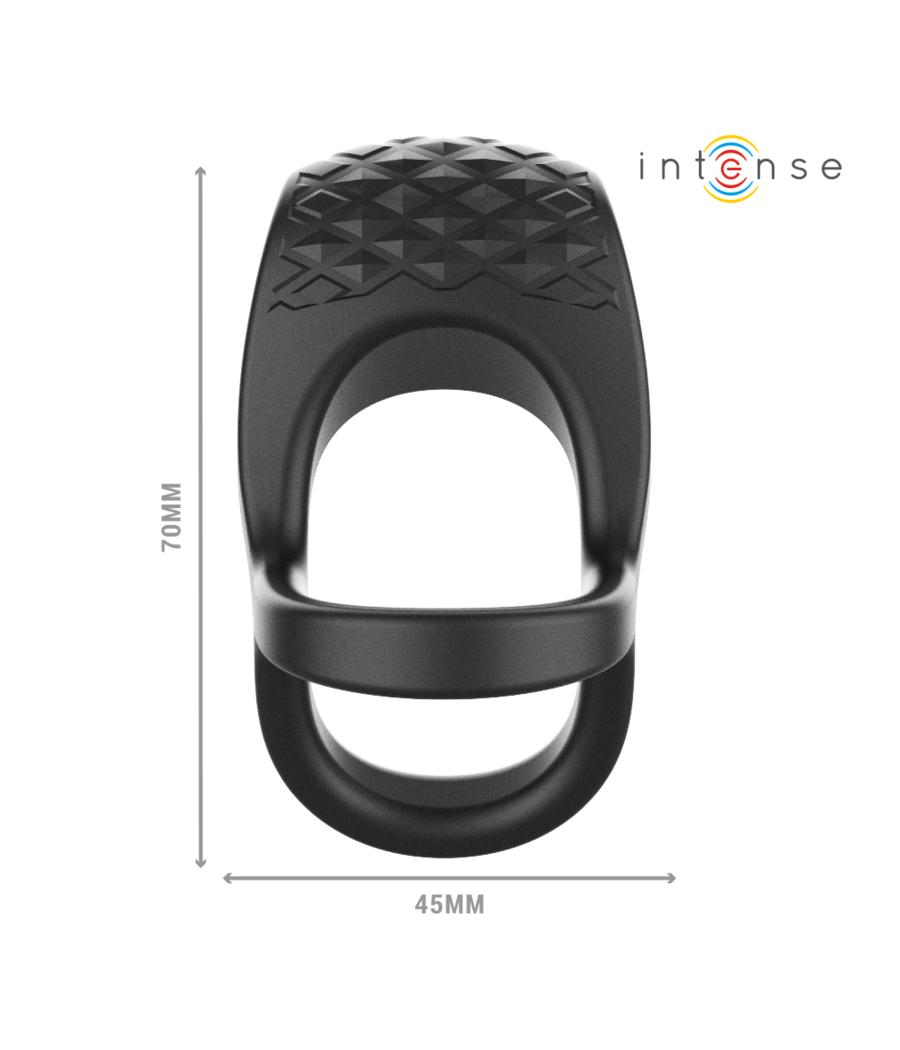 INTENSE - ALEX VIBRATEUR DOUBLE ANNEAU PÉNIS 10 VIBRATIONS NOIR