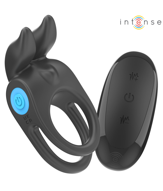 INTENSE - SAM VIBRATEUR DOUBLE ANNEAU PÉNIS 10 VIBRATIONS NOIR