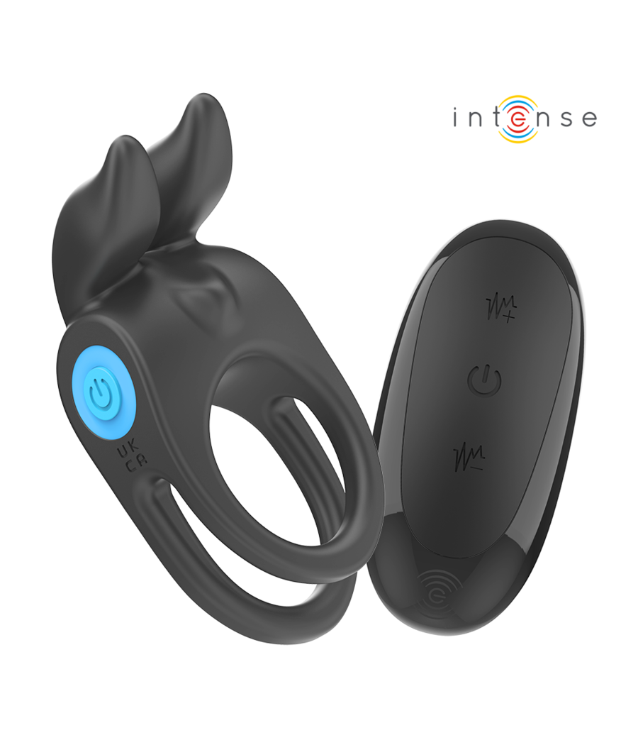 INTENSE - SAM VIBRATORE DOPPIO ANELLO PER PENE 10 VIBRAZIONI NERO