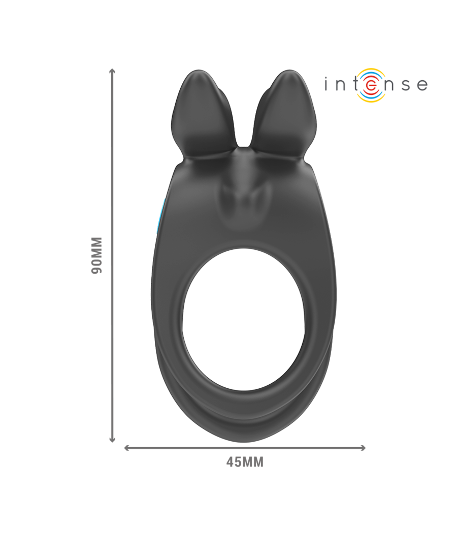 INTENSE - SAM VIBRATOR DOUBLE PENIS RING 10 VIBRATIONS BLACK