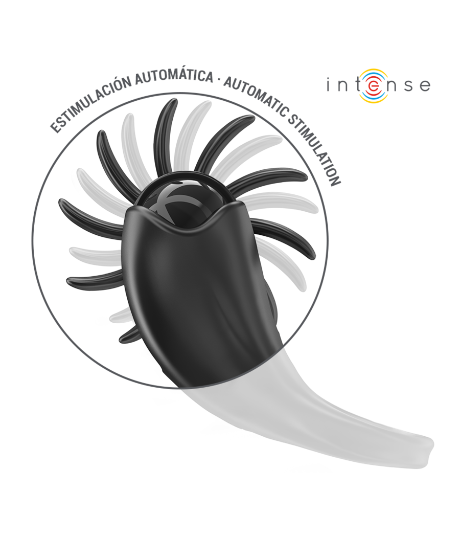 INTENSE - MABEL ANEL VIBRATÓRIO 10 VIBRAÇÕES COM ESTIMULADOR DE CLITÓRIS PRETO