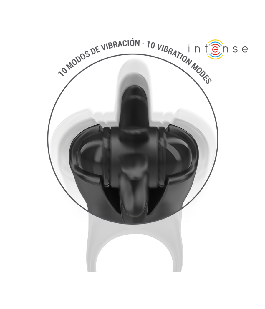 INTENSE - MABEL VIBRATIONSRING 10 VIBRATIONEN MIT KLITORISSTIMULATOR SCHWARZ