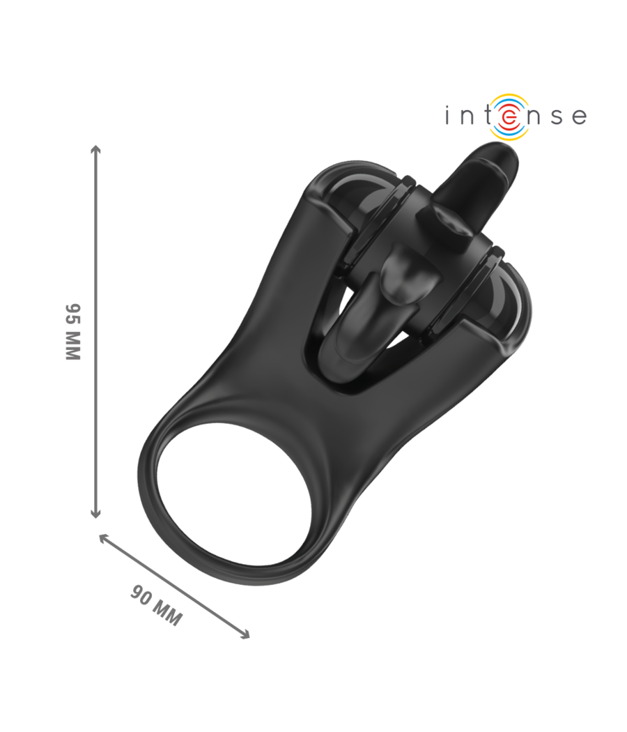 INTENSE - MABEL VIBRATIONSRING 10 VIBRATIONEN MIT KLITORISSTIMULATOR SCHWARZ