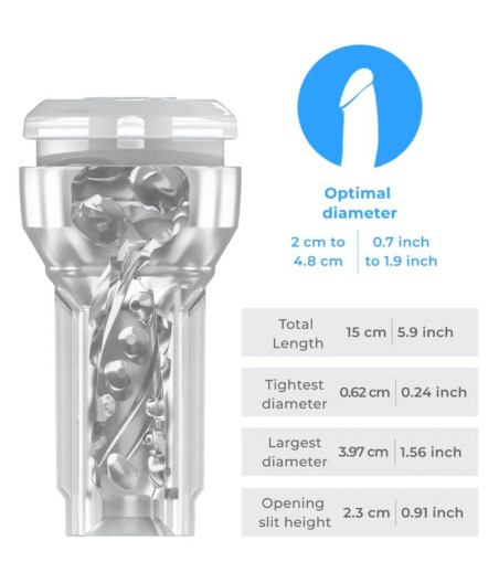 KIIROO - FEEL POCKET STROKER CRYSTAL BY KIIROO TRANSPARENTE