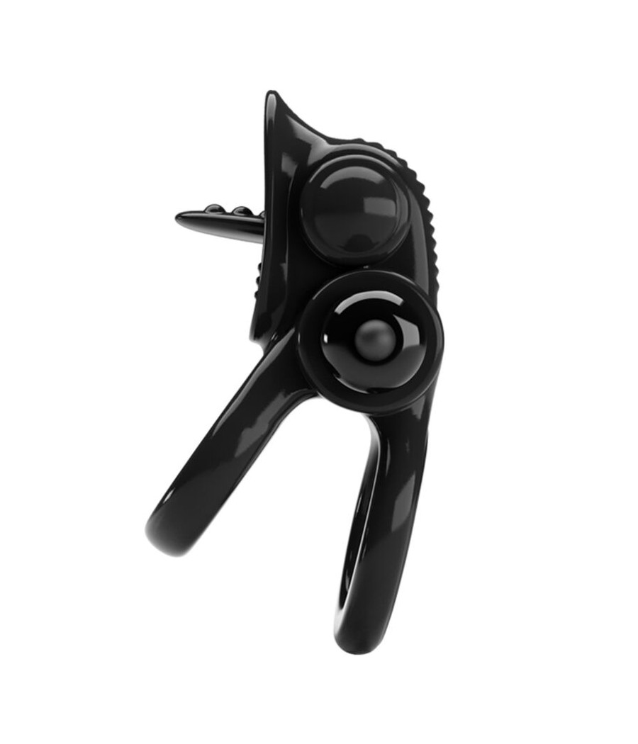 PRETTY LOVE - PASSIONATE RING DOUBLE ANNEAU VIBRANT + STIMULATEUR DE CLITORIS NOIR