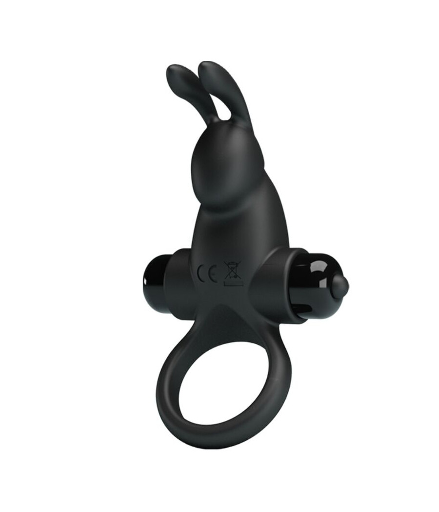 PRETTY LOVE - ANNEAU VIBRANT + STIMULATEUR DE CLITORIS RABBIT 10 VIBRATIONS NOIR