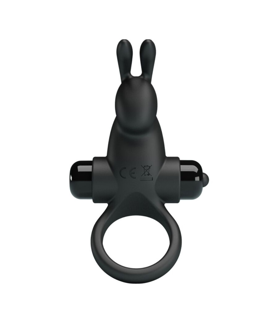 PRETTY LOVE - ANEL VIBRATÓRIO + ESTIMULADOR DE CLITÓRIS DE COELHO 10 VIBRAÇÕES PRETO