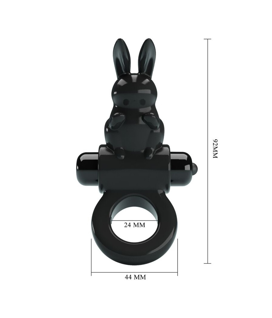 PRETTY LOVE - ANELLO VIBRATORE CONIGLIO ECCITANTE 10 VIBRAZIONI NERO