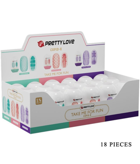 PRETTY LOVE - CUPID X 18 MASTURBADORES MASCULINOS DIFERENTES TEXTURAS