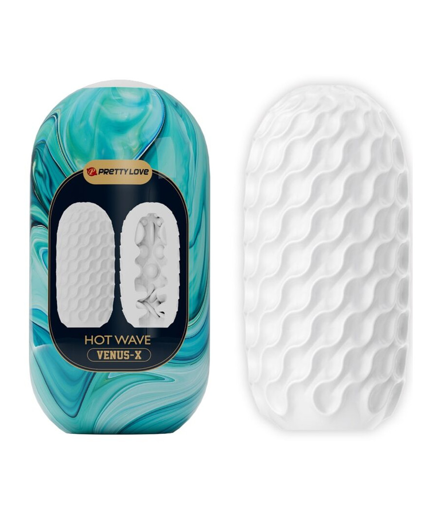 PRETTY LOVE - HOT WAVE MASTURBADOR MASCULINO SILICONA BLANCO